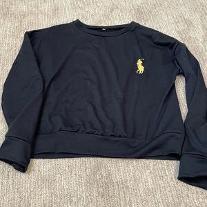 Crop polo sweatshirt